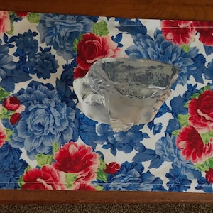 Table Runner Blue Heritage Floral Pioneer Woman Fabric Made Unlined 9”W 32” L