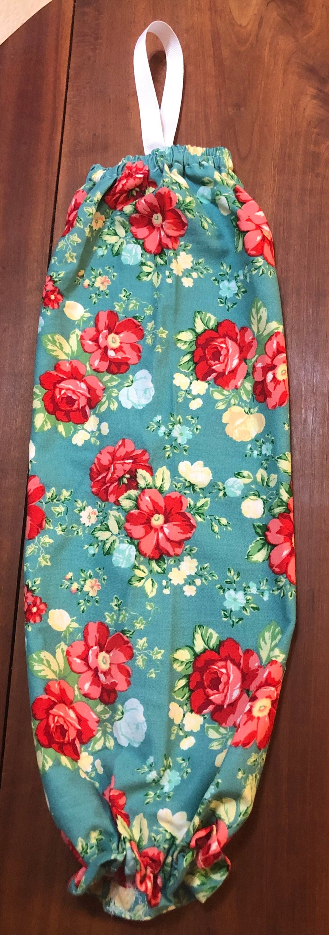 Plastic Bag Holder Pioneer Woman Vintage Floral Fabric Reusable Kitchen