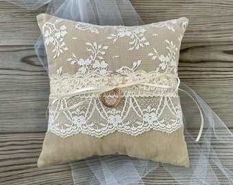 Wedding Ring Pillow ||Lace Ring Bearer Pillow || Up Cycled Lace Ring Bearer Pillow || Lace Ring Pillow|| Lace Wedding Pillow ||Free Shipping