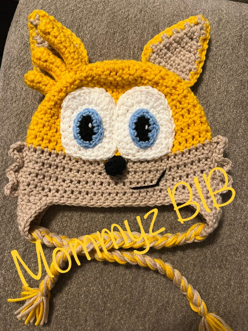 Crochet Tails Beanies / Knit Sonic Tails Hat/ Character Hats - Etsy