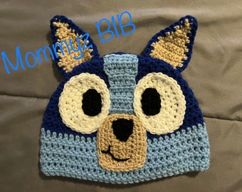 Bluey Dogs Inspired Knit Beanie, Costume Hat