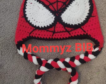 Super Hero Inspired Crochet Beanie, Red & Blue Superhero Ha, Handmade Winter Beanie, Comic Fan Gift, Crochet Cosplay Hat