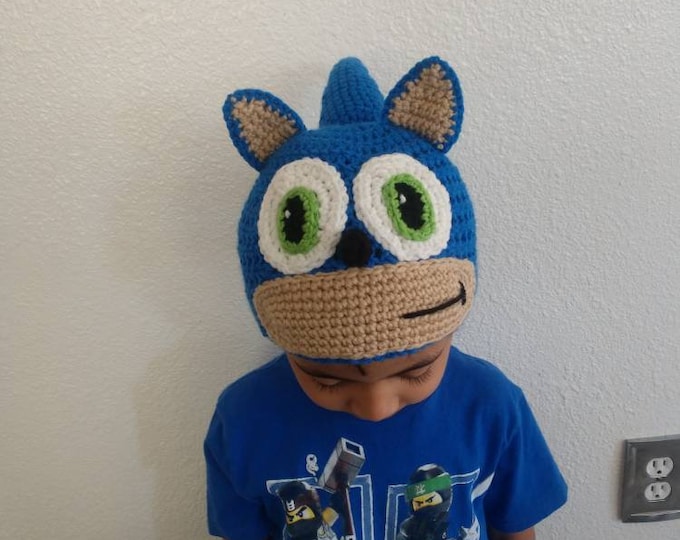 Crochet Sonic INSPIRED Hat/ Sonic the Hedgehog Hat/ Blue Sonic Beanie ...