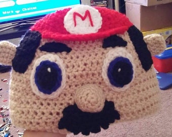 Super Mario Inspired Knit Beanie, Kids Cosplay Hat