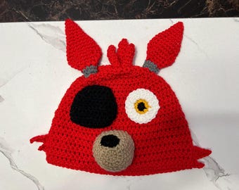 Red Fox Beanie / fnaf inspired beanie / foxy