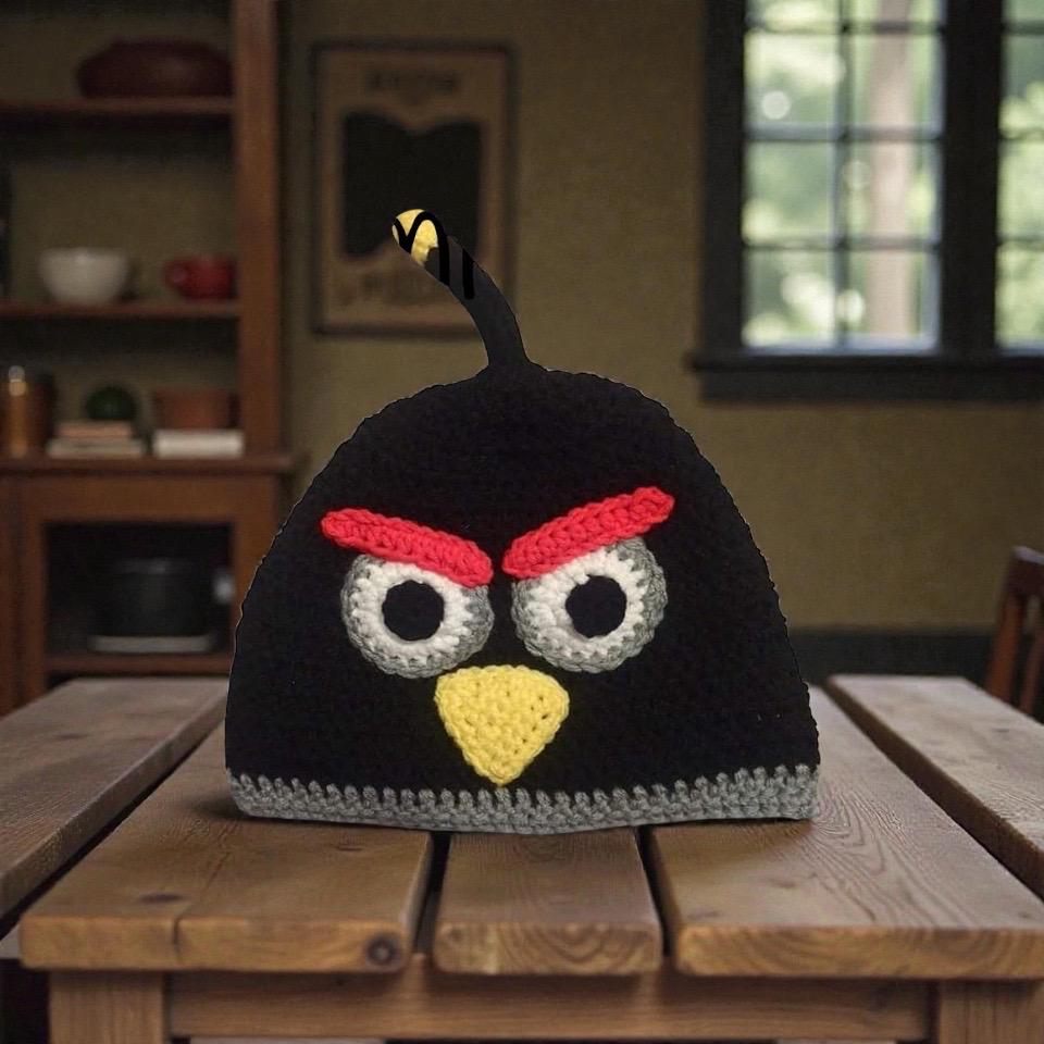 Knit Angry Bird Inspired Beanie - Etsy