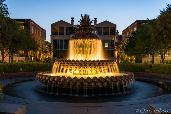 Pineapple Fountain Charleston Sc Etsy