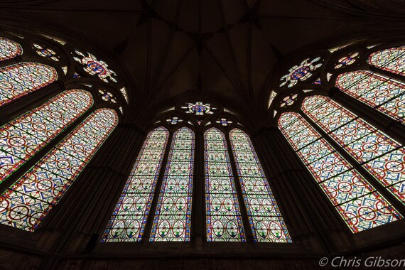 Chapter House Stained Glass 2 Salisbury Cathedral Uk Etsy