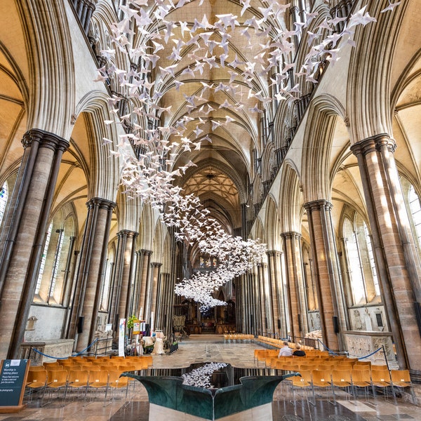 Origami Doves, Salisbury Cathedral, UK