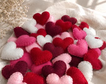 Handmade Felt Heart Confetti, Valentine, Wedding and Anniversary Decor, Romantic Table Decorations & Gift Wrapping Idea, Feltfetti