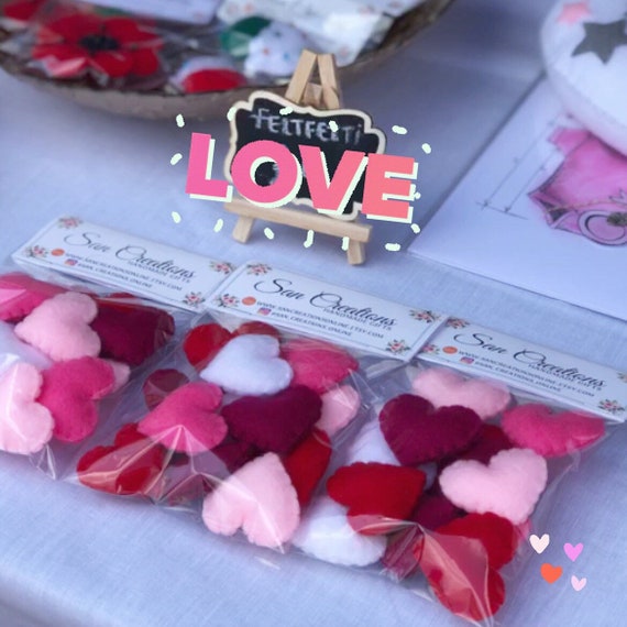 Love Heart Confetti Pack Handmade Feltfetti Valentines Anniversary Wedding Bedroom Decoration Romance Felt Decorations