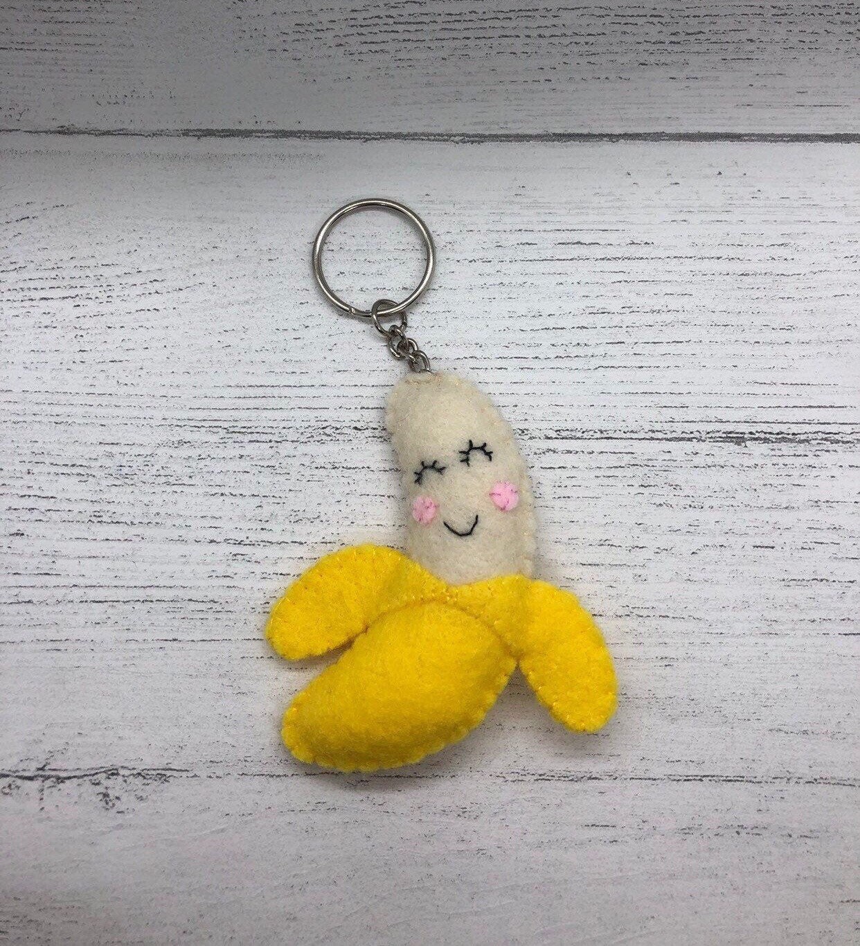 Bella the banana keyring handmade kawaii felt keychain cute  etsy