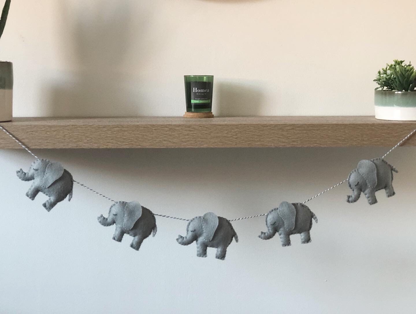 Elephant Nursery Decor, Garland, Bunting, New Baby Gift, Safari, Bedr…