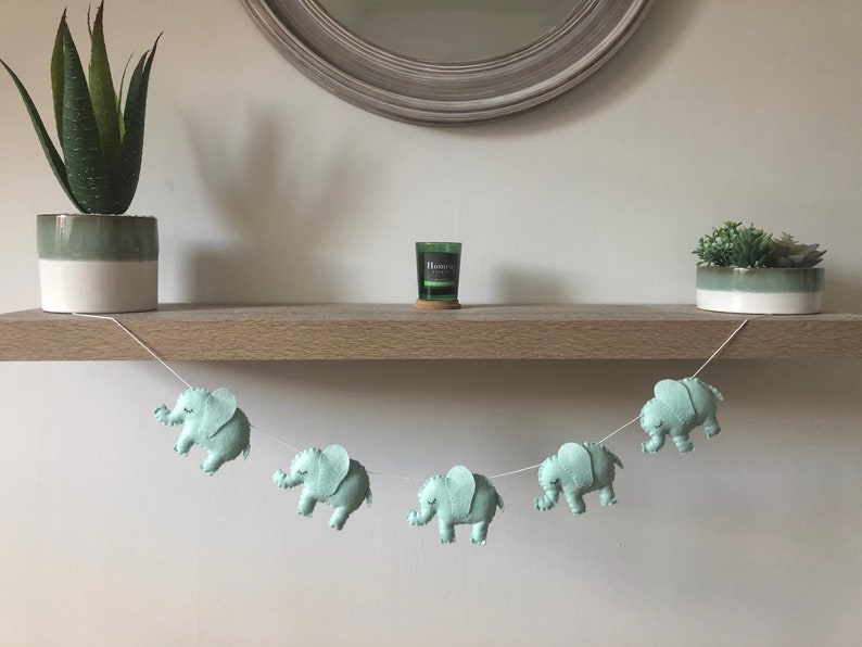 Elephant Nursery Decor Garland Bunting New Baby Gift Etsy
