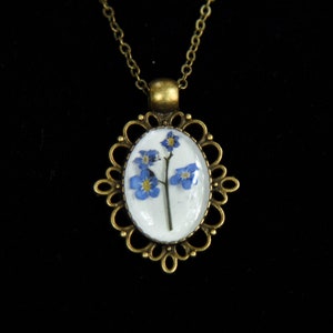 Real Forget me Not Pendant, Valentines Day Gift, For her, Gift For Her, Romantic Jewelry, romance gifts, Floral pendant, Resin flower real