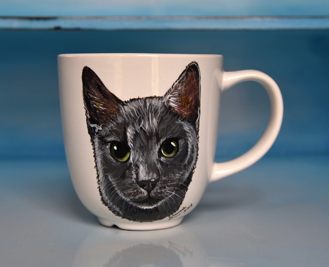 Cute Dog Mug Pet Mugs Custom Painted Pet Mugs Custom Paint Etsy
