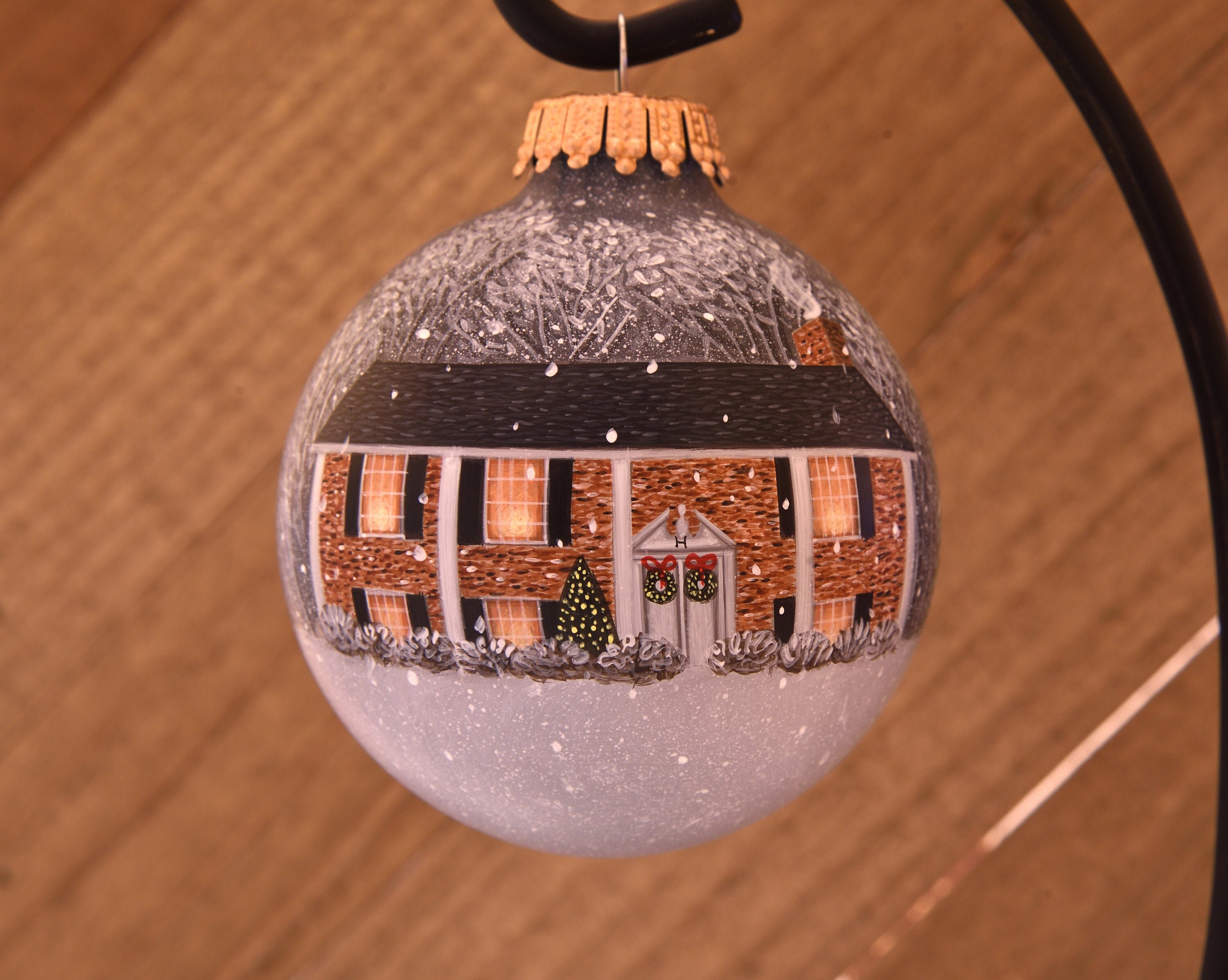 Süßes kleines Haus Ornament Backstein Wohnmalerei bemaltes | Etsy