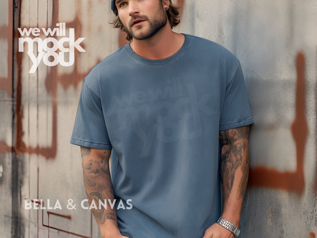 Steel Blue Bella Canvas 3001 Mockup Tshirt Mockup Male Etsy
