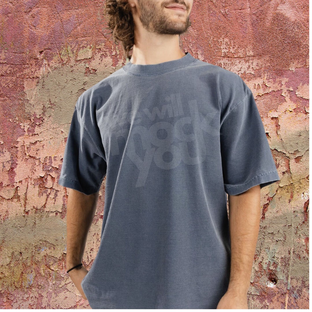 SHAKA Shirt Mockup Stone Blue Tee Male Model Mockup WASHED - Etsy UK