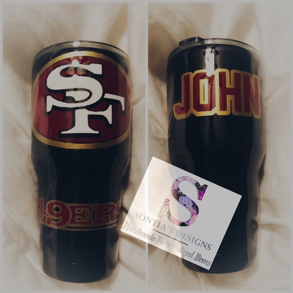 Custom Name 49ers Tumbler Logo Scratches San Francisco 49ers Gift -  Personalized Gifts: Family, Sports, Occasions, Trending