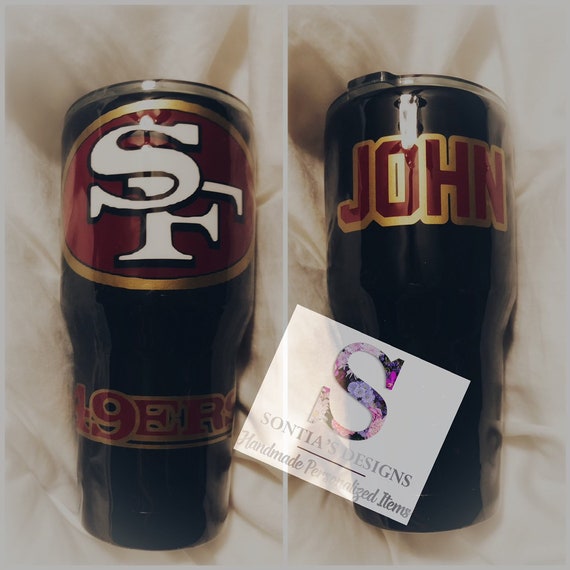 NFL San Francisco 49ers Double Bling Tumbler Cup w/ Straw 22 oz Licensed  Crystal