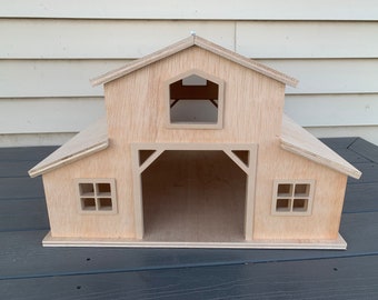 Barn,Horse barn Kit,Wooden Barn, With window kit, with fence.Perfect Gift!