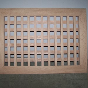 Custom Made To Your Size Large TRIMMED WOOD Floor Grate Wall Register Floor Vent Egg Crate Grate