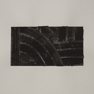 Modern Abstract Textured Painting, Black and White Artwork, Monochrome Minimal Art