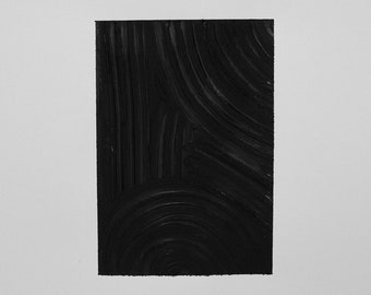 Modern Abstract Textured Painting, Black Artwork, Original Art, Monochrome Minimal Art