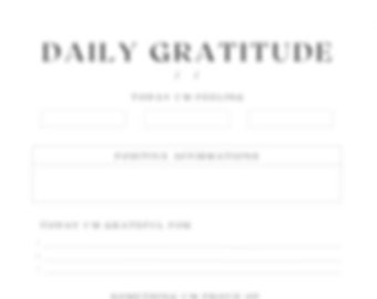 Daily Gratitude Journal - Printable Prompt