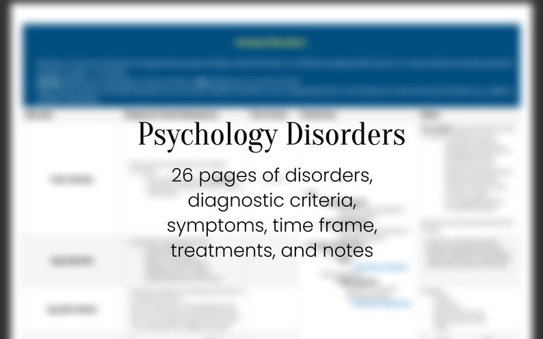 Mega Psychiatric Disorders Table 26 Pages image 1