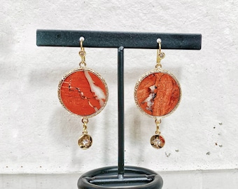 Red Jasper CZ Star Drop Earring. Made in Australia. Free Shipping and Gift Wrapping.
