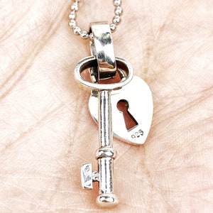 Sterling Silver Secret Lock and Key Necklace. Free shipping and gift wrapping. Made in Melbourne. Best friend necklace. image 3