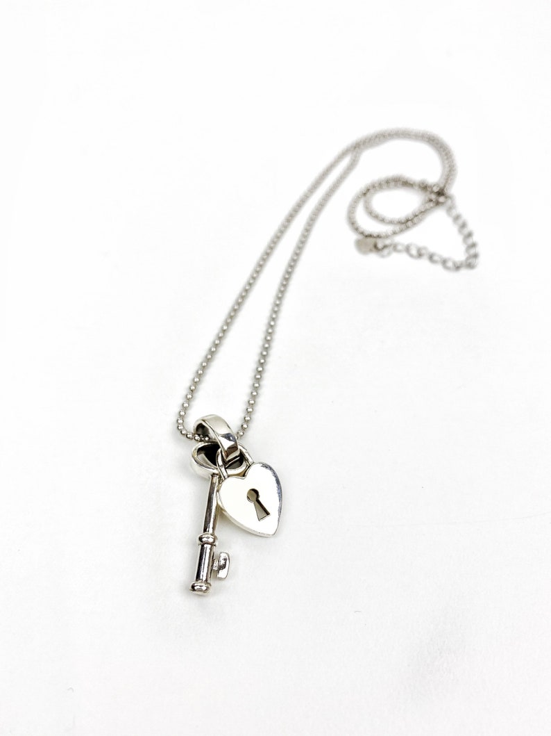 Sterling Silver Secret Lock and Key Necklace. Free shipping and gift wrapping. Made in Melbourne. Best friend necklace. image 1