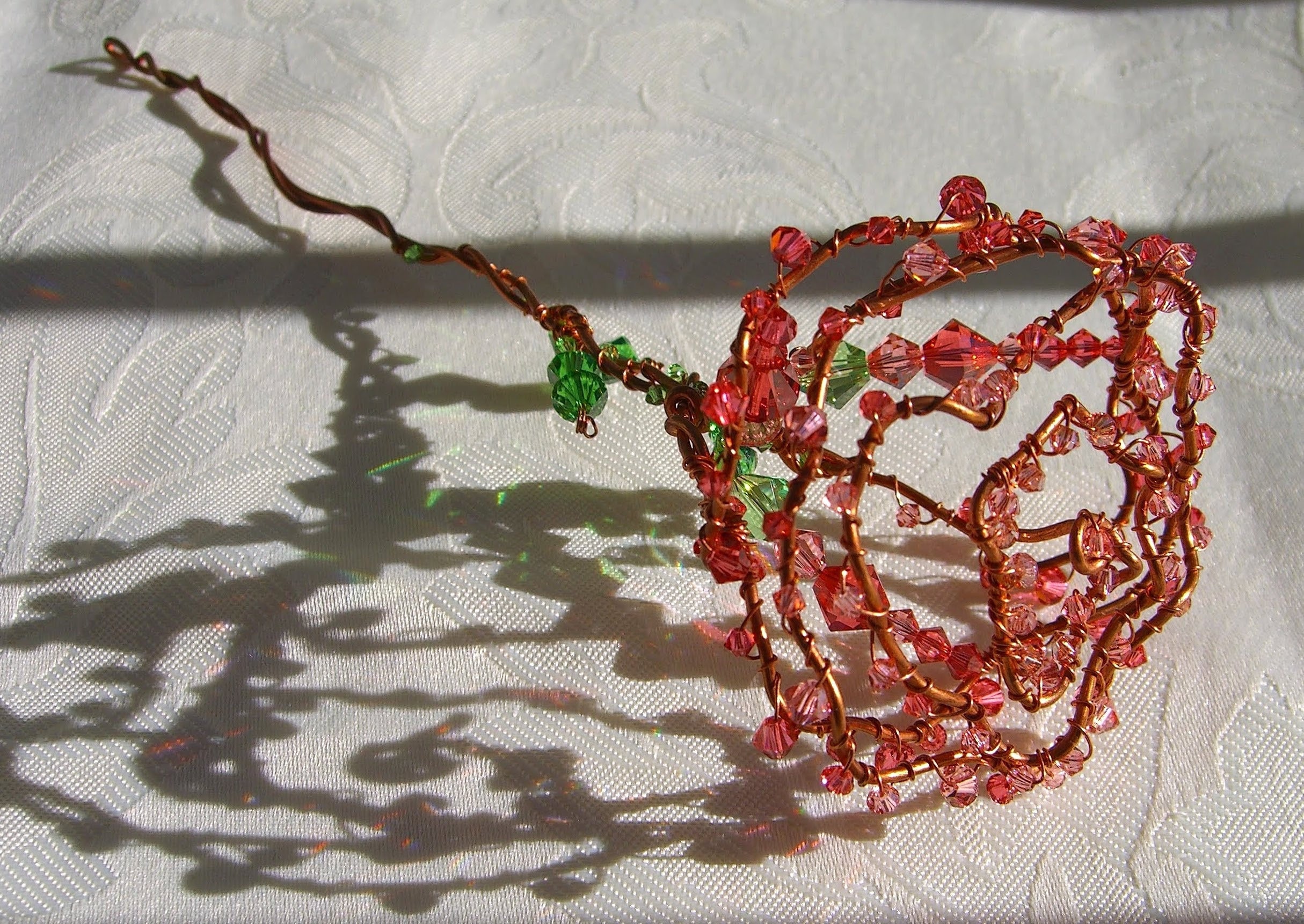 Floral Wire Rose Suncatcher Flower Art Wire Rose Sculpture | Etsy