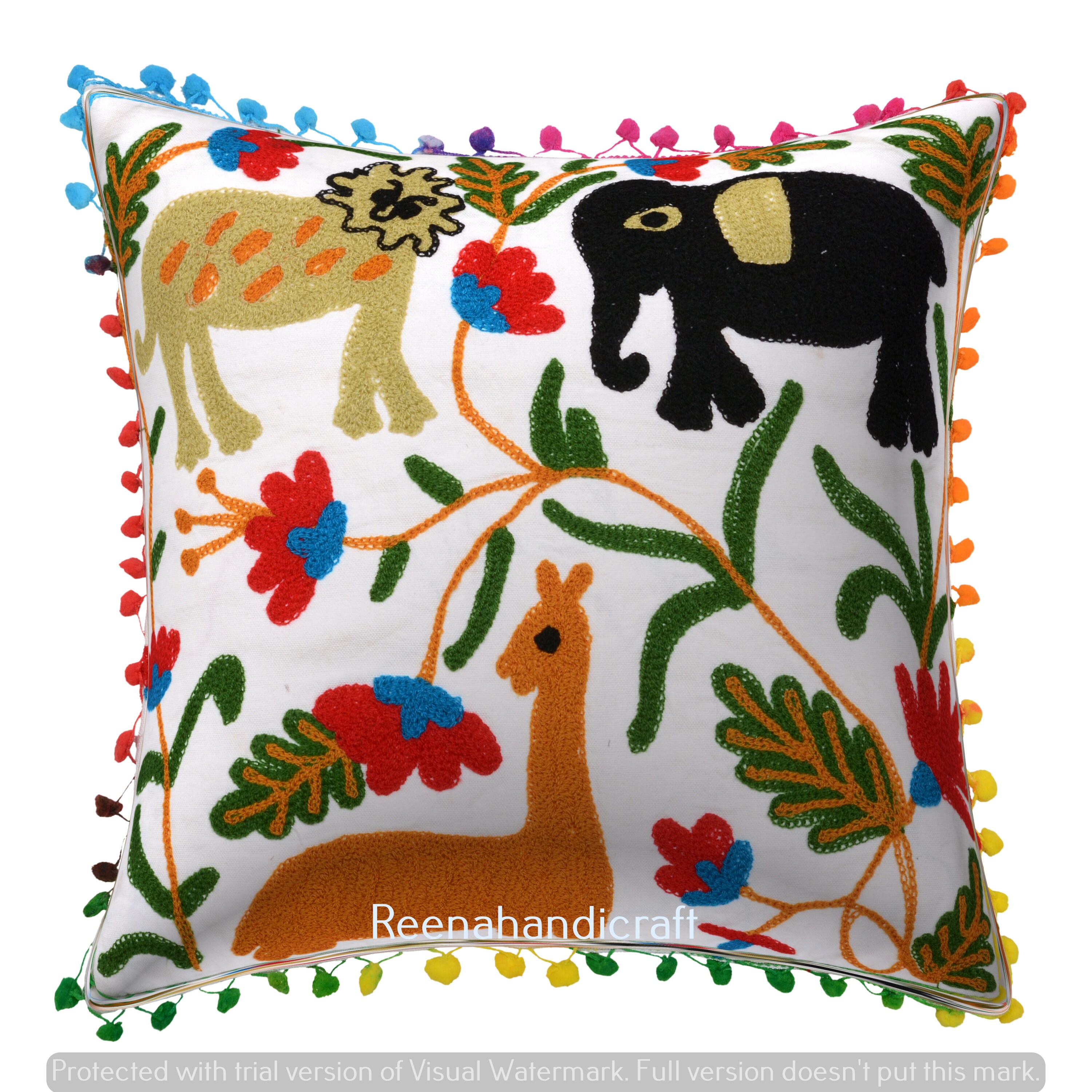 Indian Suzani Pillow Covers Cushion Covers 16x16 Embroidered Etsy