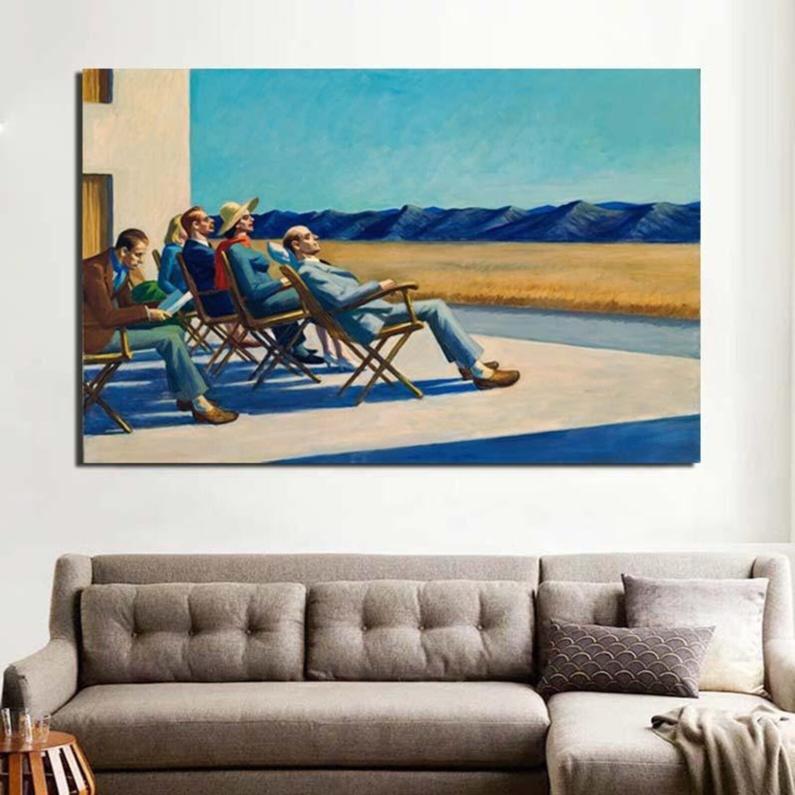 Edward Hopper People In The Sun HQ Canvas Print Painting frame Etsy