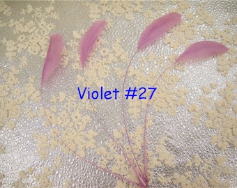 Violet natuurlijke gestripte Coque veren voor modevak & Plume ambachtelijke Hat maken geverfd haan losse veer 5-7 inch 10/25/50/75/100 PCS