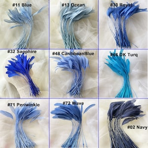 Loose Natural Stripped Coque Feathers for DIY Millinery & Fascinators Craft Hat Making Headpiece Dyed Rooster Feather 5-7 Inches