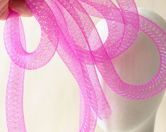 16mm Iridescent Crinoline Tube Mesh Ribbon for Millinery Fascinators Fashion Design DIY Crafts