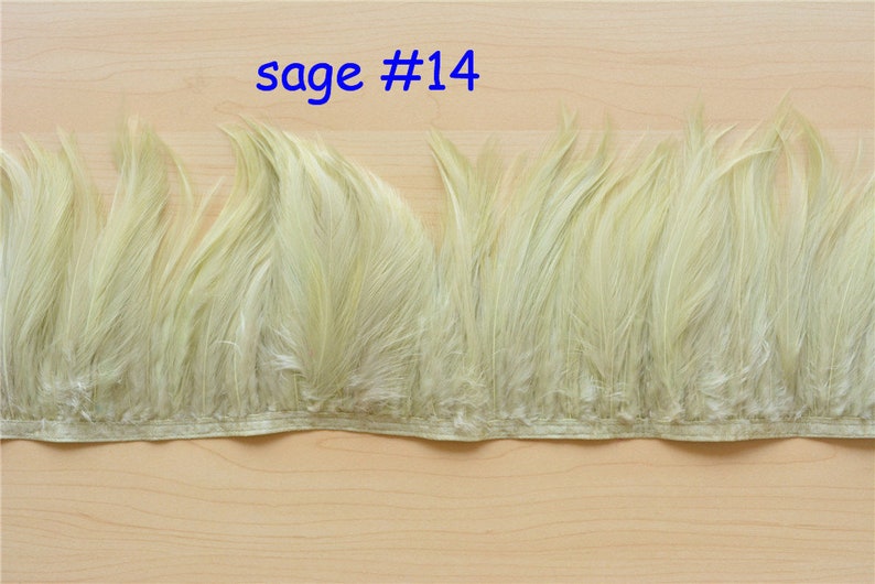 KOLIGHT 5m Di Frangia In Piume Naturali Di Gallo (Hackle) Per Decorazioni Fai Da Te - Larghezza 10-15cm - 3