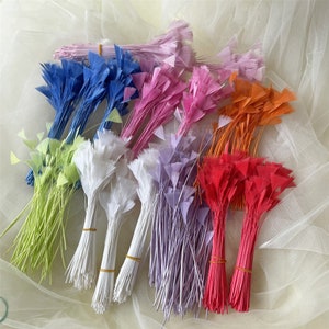 80 Colours Triangle Tipped Stripped Coque Feather Burnt Peacock Feather Wired Fascinator Millinery for Hat Mount