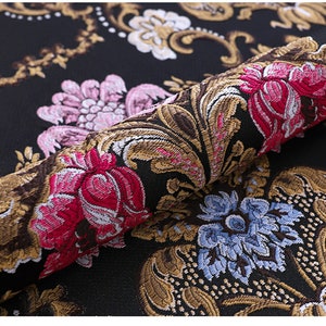 High-end Jacquard Fabric Polyeter Silk Brocade Emboss Embroidery Damask ...