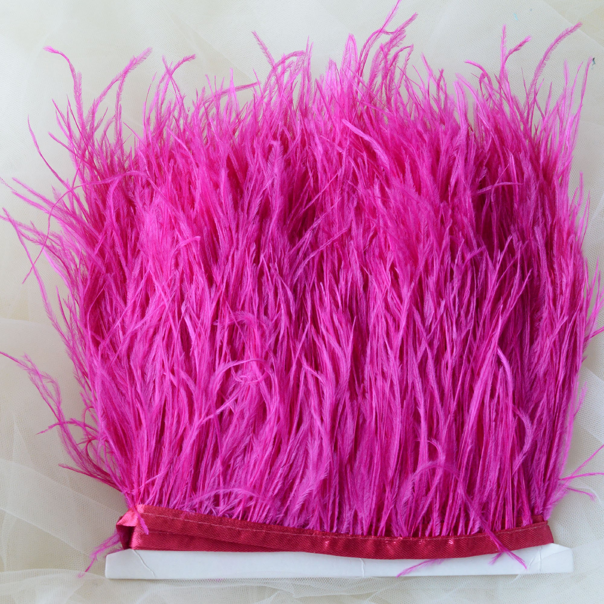 Wholesale High Quality 1M Natural Ostrich Feathers Trim Fringe Decor  Trimming Ribbon for Party Dress Plumas