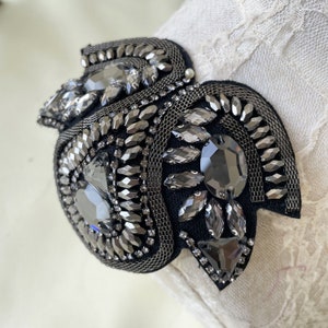 Shoulder Patches Suit Crystal Epaulet Fringe Shoulder Badge Rhinestone Applique for wedding Dance Punk Costume