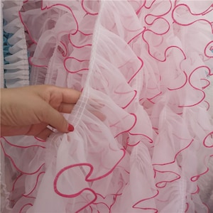 12cm Pleated Organza Lace Trims Ruffled Tulle Lace Mesh Edge for Doll Making Wedding Cake Tulle Girl Dress Design Sold by the Yard