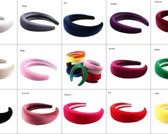 4 cm Padded Velvet Alice Headbands Hair Hoop for Hat Making and Millinery Fascinator 1 Piece