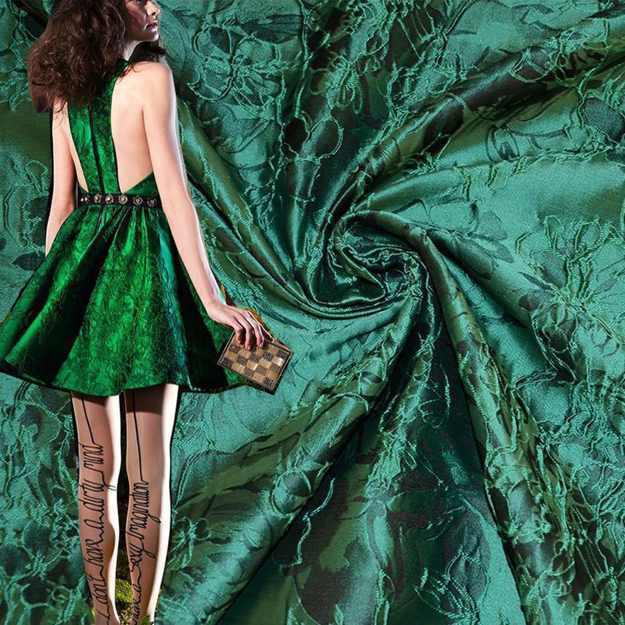 Green Emboss Jacquard Fabric Polyeter Brocade Damask for Haute Couture  Costume Suit Design Sold by 1 Yard - Etsy