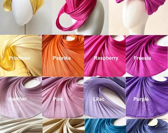 17 Colors Pleated Silk Abaca Fabric for Millinery Fascinators  Hat Making Material Stage Dress 1m Wide