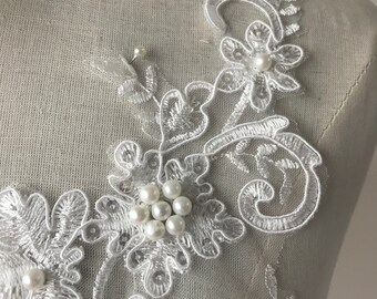 1ピース 3Dフラワー刺繍フローラルレースアップリケレースモチーフ